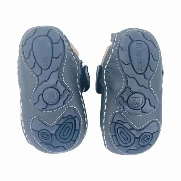 RILEYROOS SANDALS 3-6 MONTHS CHESSIE NAVY BABY WALKERS CLOSED TOE LEATHER SHOES - Picture 10 of 15